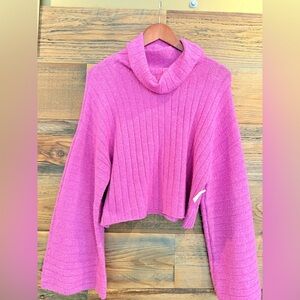 NYC Vibrant Pink Cowl Neck Sweater, NWT